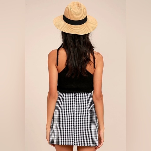 LULU’S Collegiate Class Black And White Gingham Mini Skirt - Picture 2 of 5